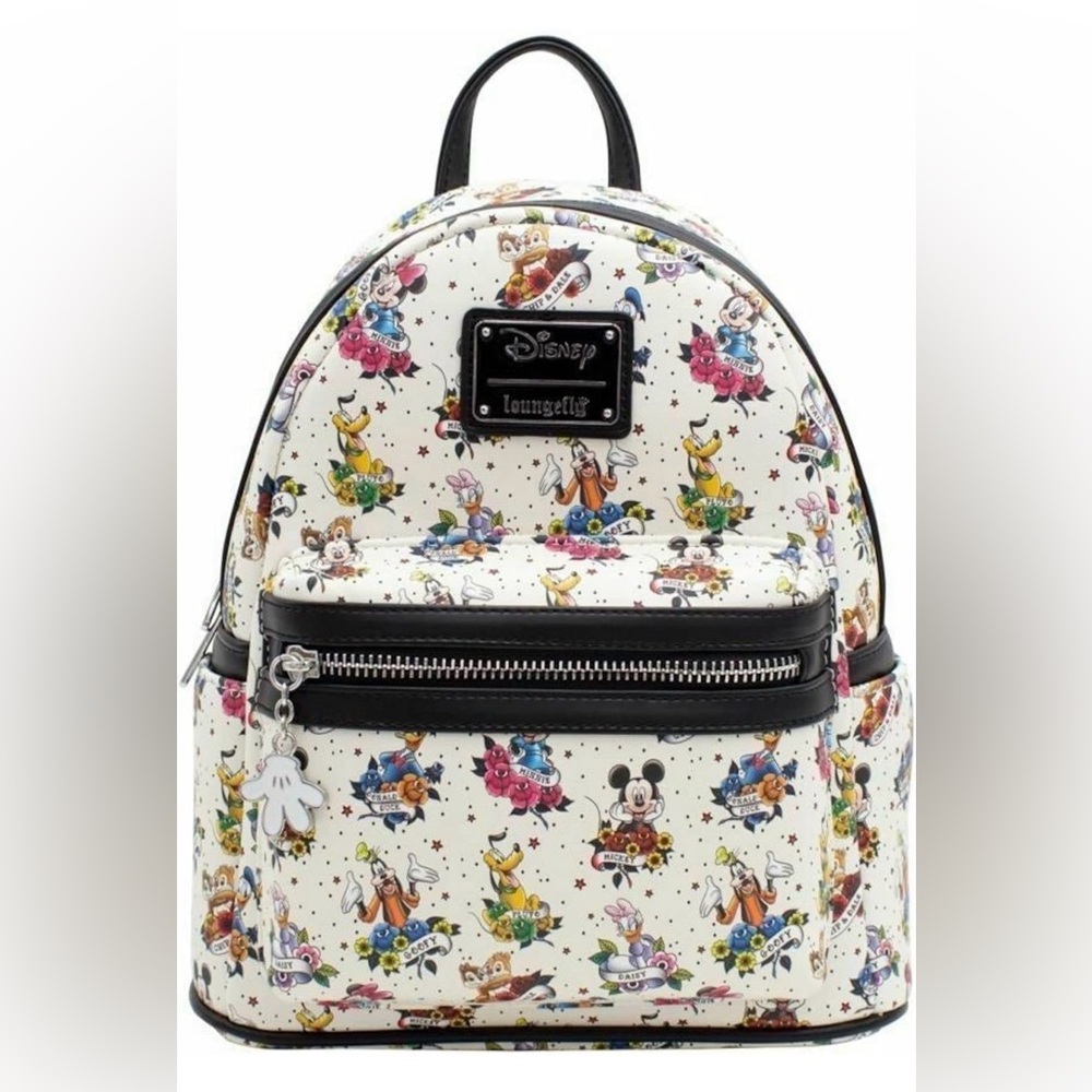Disney Black and White Character Print Backpack and wallet